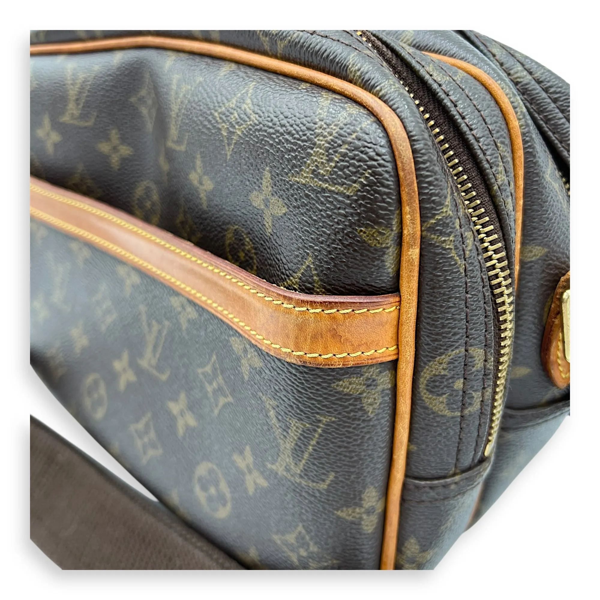 Reporter Brown Messenger in Monogram Coated Canvas, Gold hardware
