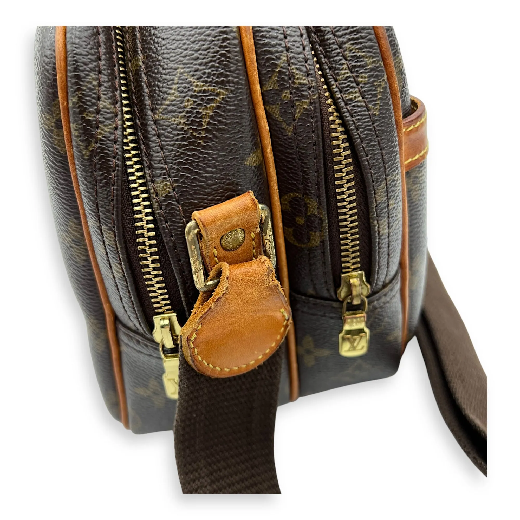 Reporter Brown Messenger in Monogram Coated Canvas, Gold hardware