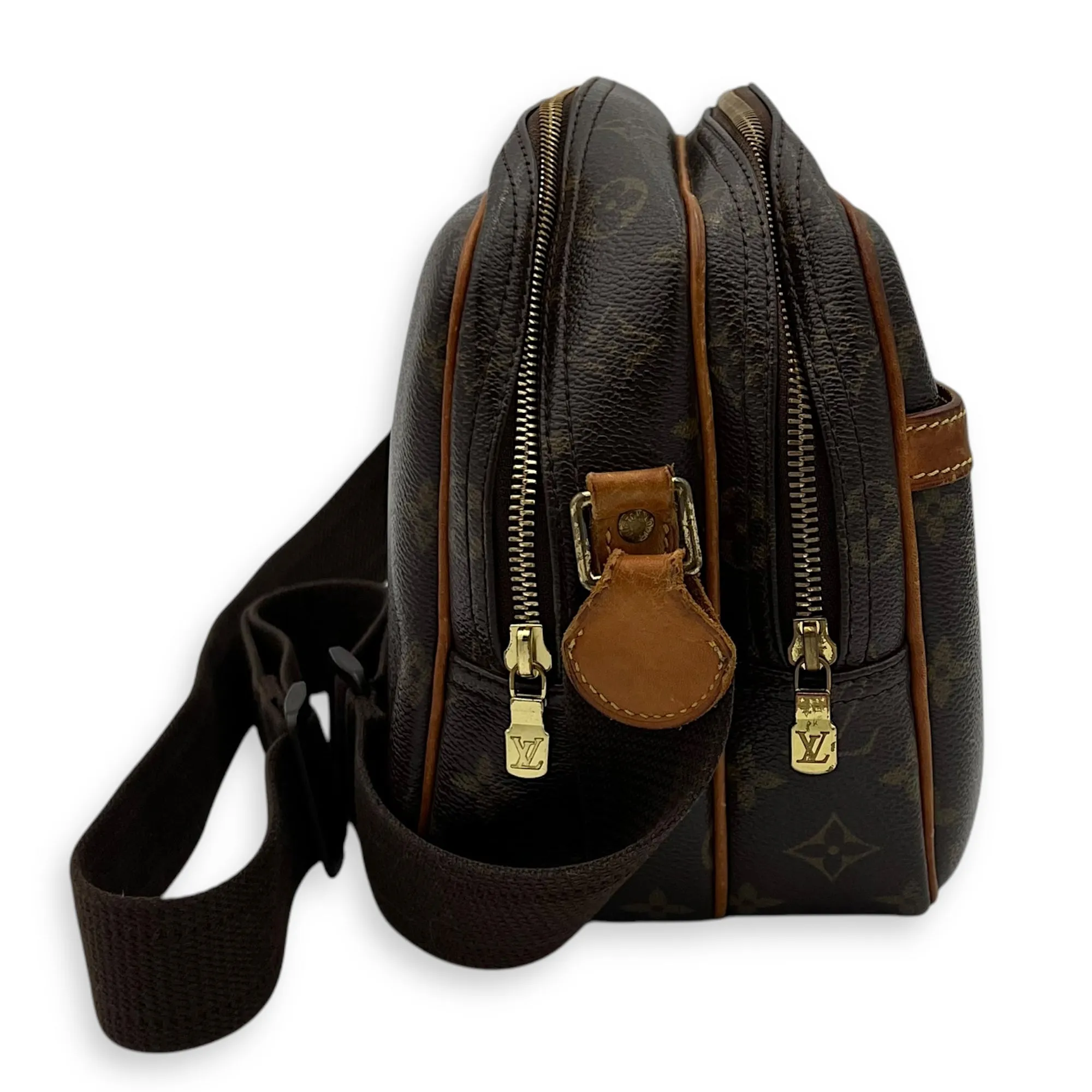Reporter Brown Messenger in Monogram Coated Canvas, Gold hardware