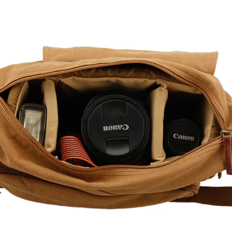 Retro DSLR Camera Bag Canvas Camera Messenger Bag Shoulder Bag QSM1234
