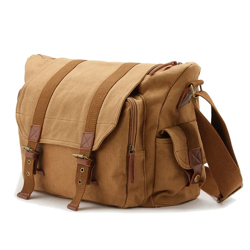 Retro DSLR Camera Bag Canvas Camera Messenger Bag Shoulder Bag QSM1234