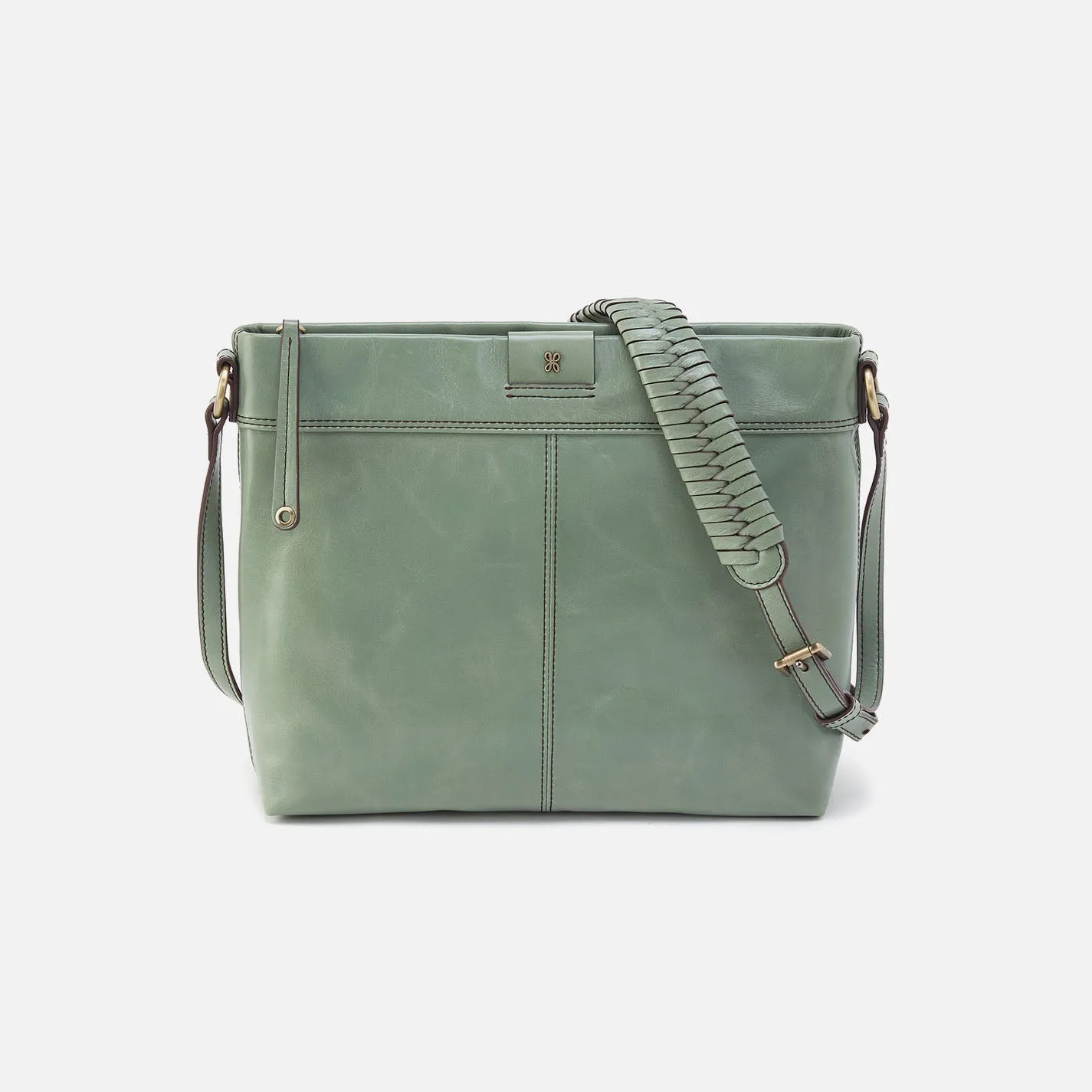 Romy Medium Crossbody In Polished Leather - Jade