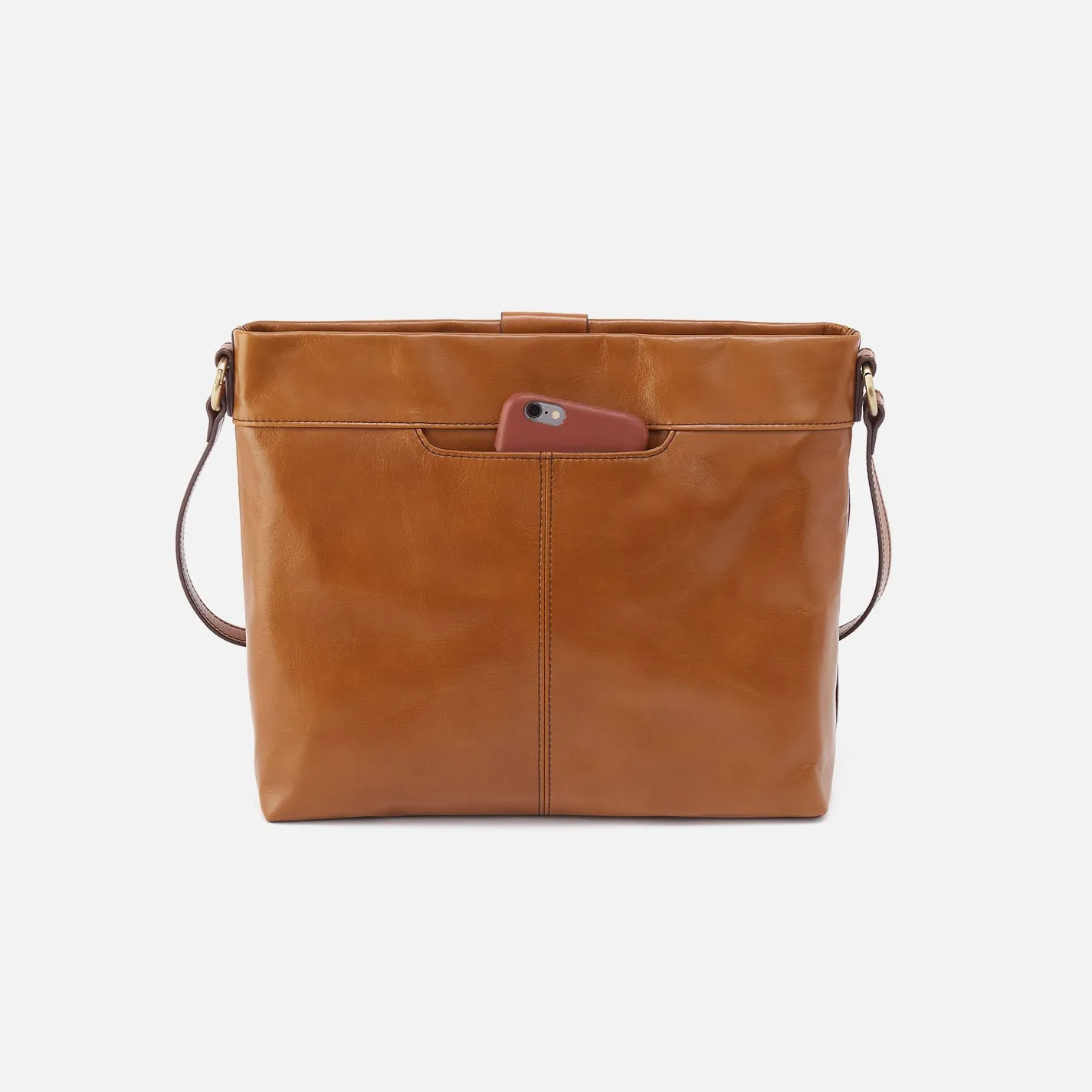 Romy Medium Crossbody In Polished Leather - Truffle