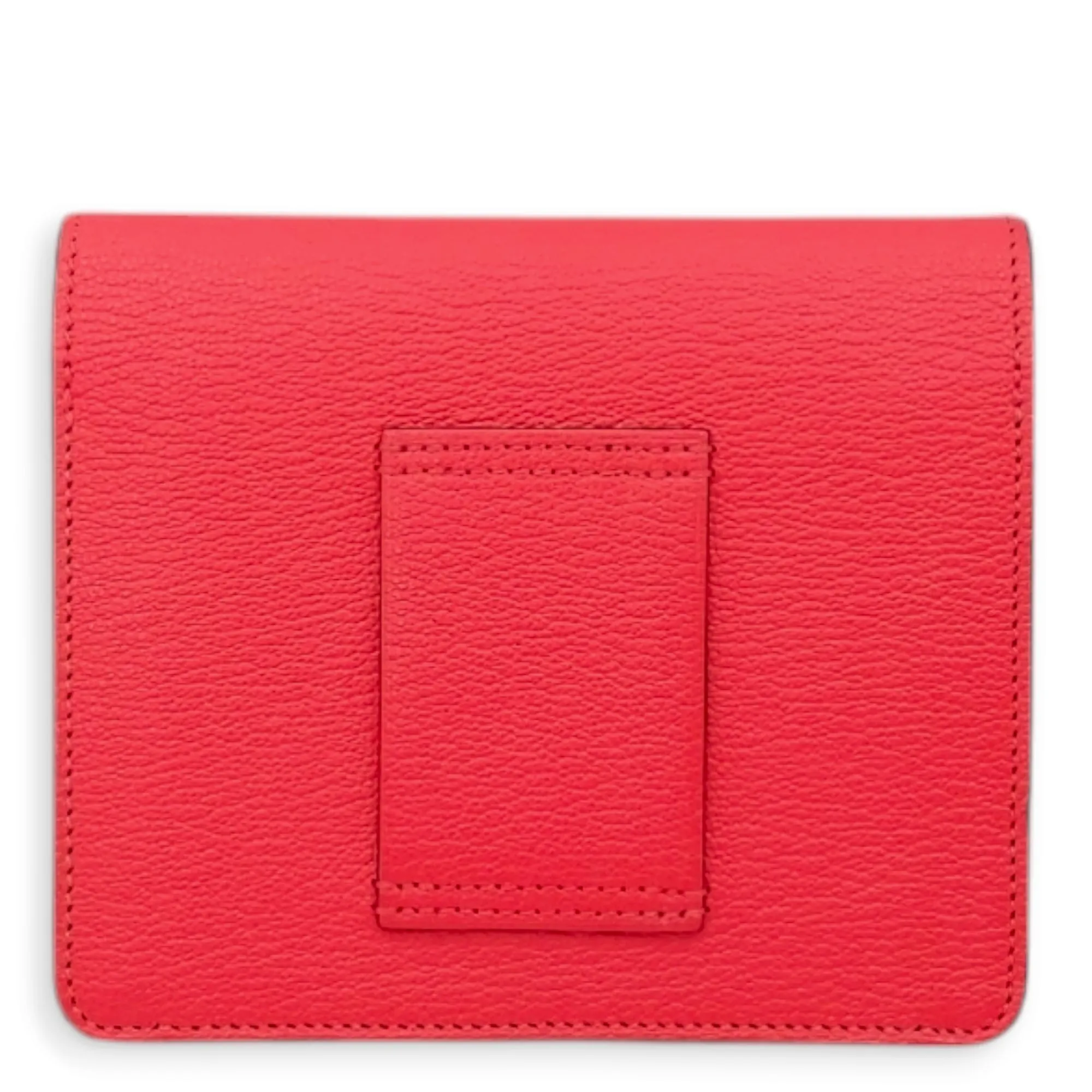 Roulis Slim Wallet Rose Texas Wallet in Chevre Leather, Palladium hardware