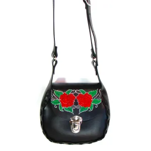 RP82B  Laced Crossbody Shoulder Bag w/Roses
