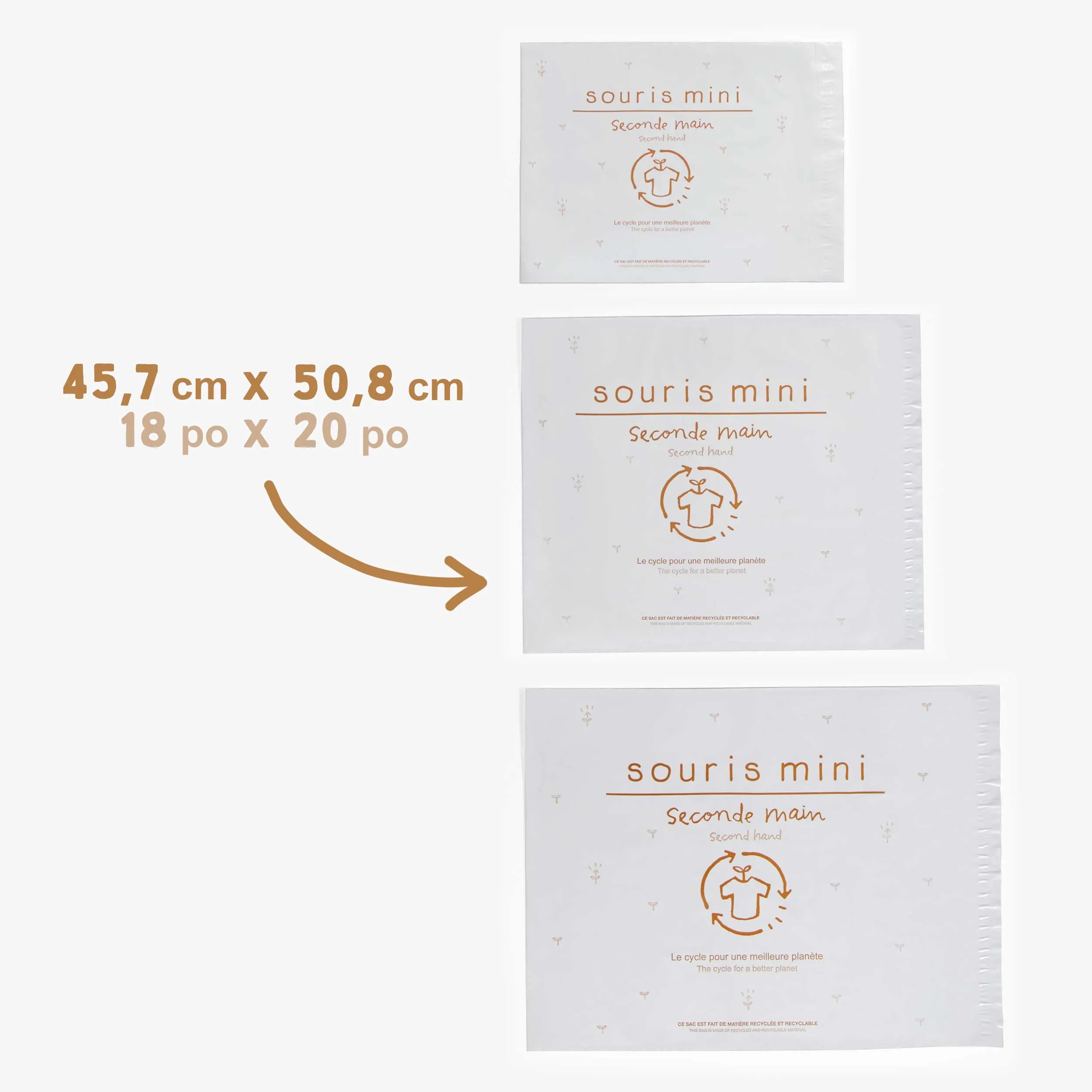 Sacs d’expédition seconde main, moyen format || Medium size shipping bags for second hand