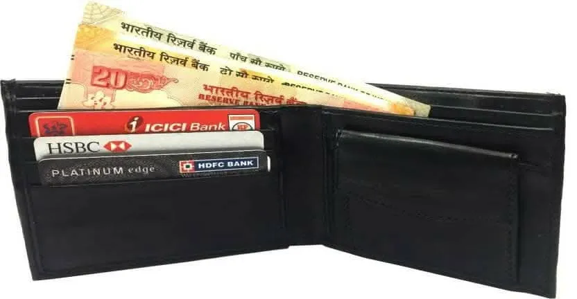 SAGIRON Men Casual Black Artificial Leather Wallet (6 Card Slots)