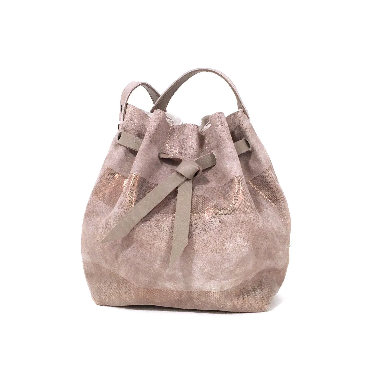 Saint Catello Trap Bucket Bag in Rose Quartz