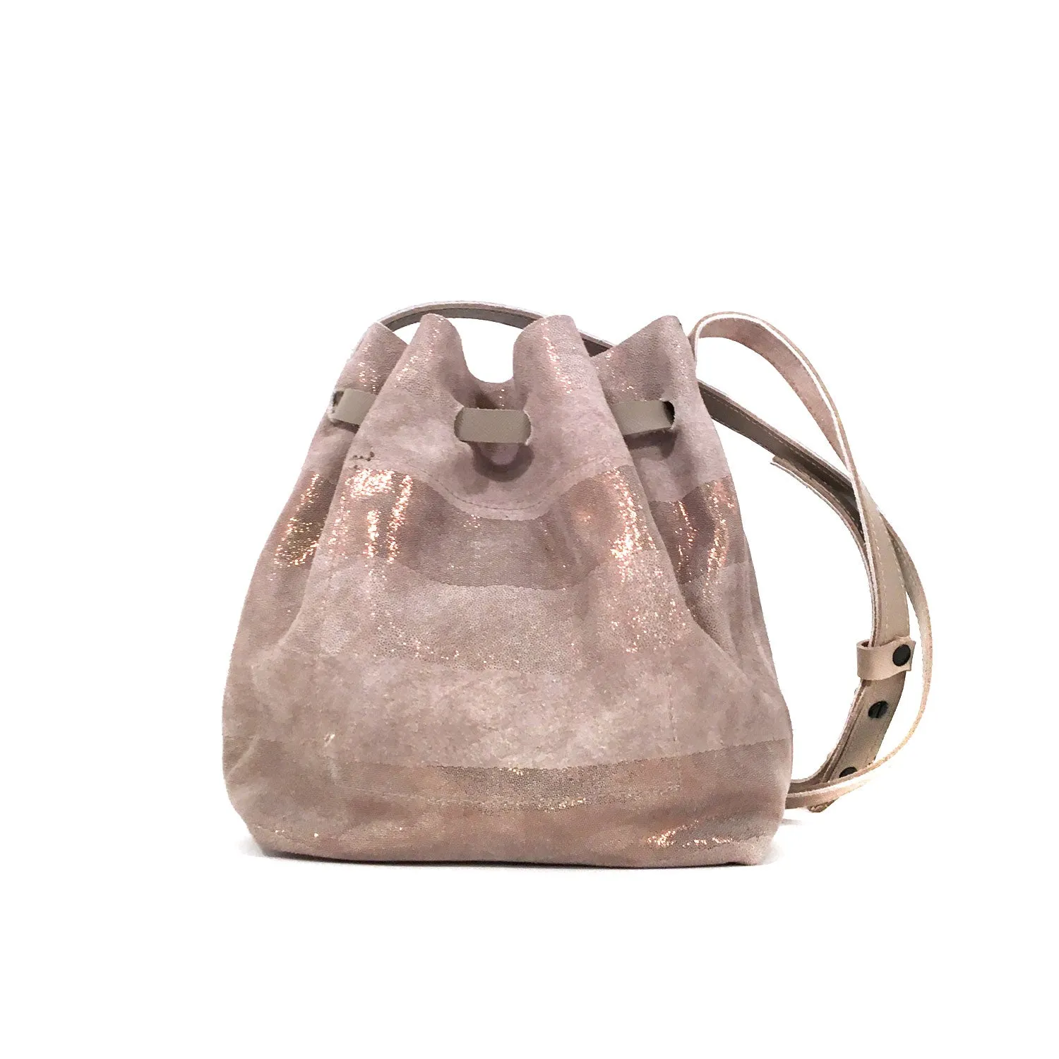 Saint Catello Trap Bucket Bag in Rose Quartz