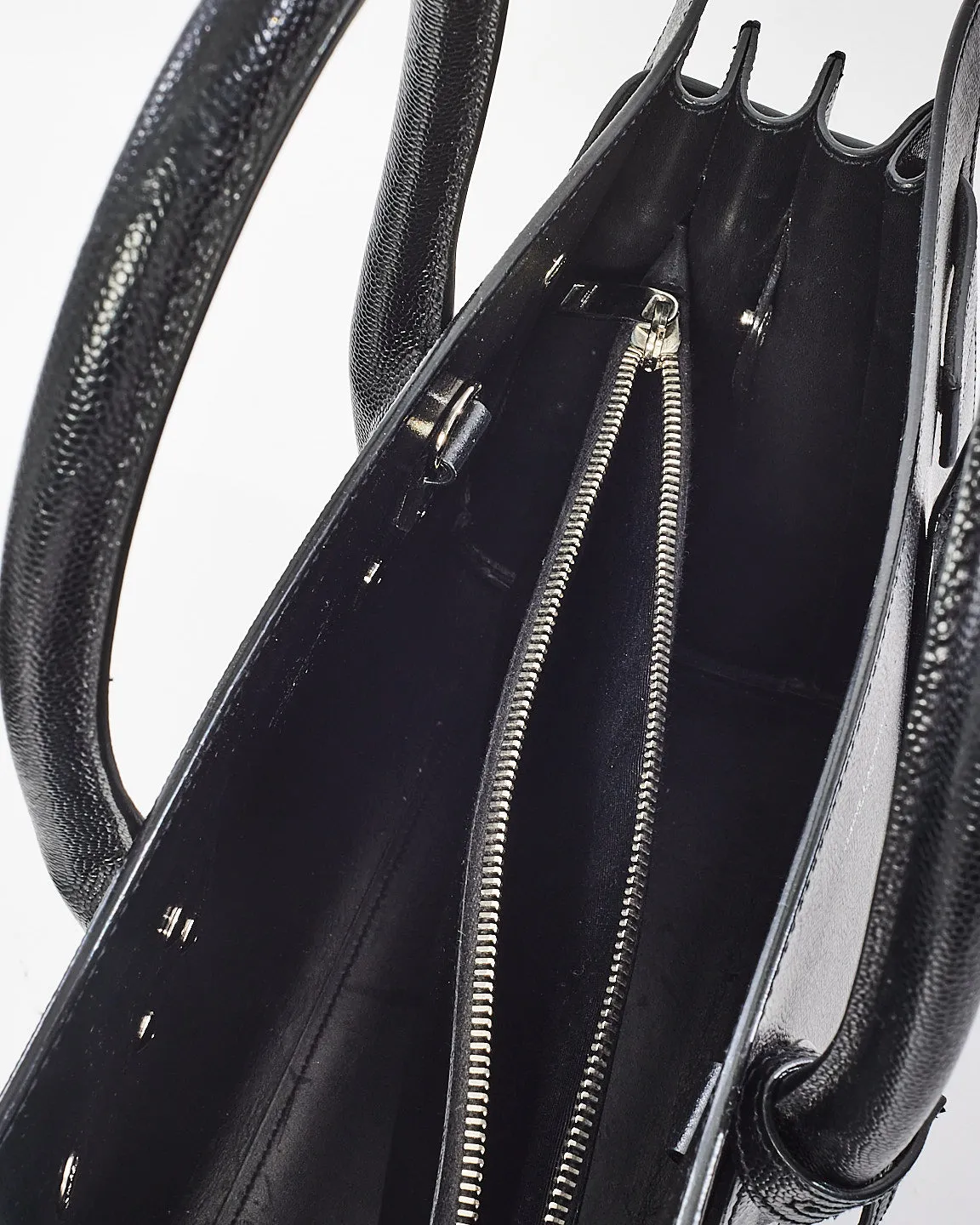 Saint Laurent Black Leather Large Sac du Jour Bag