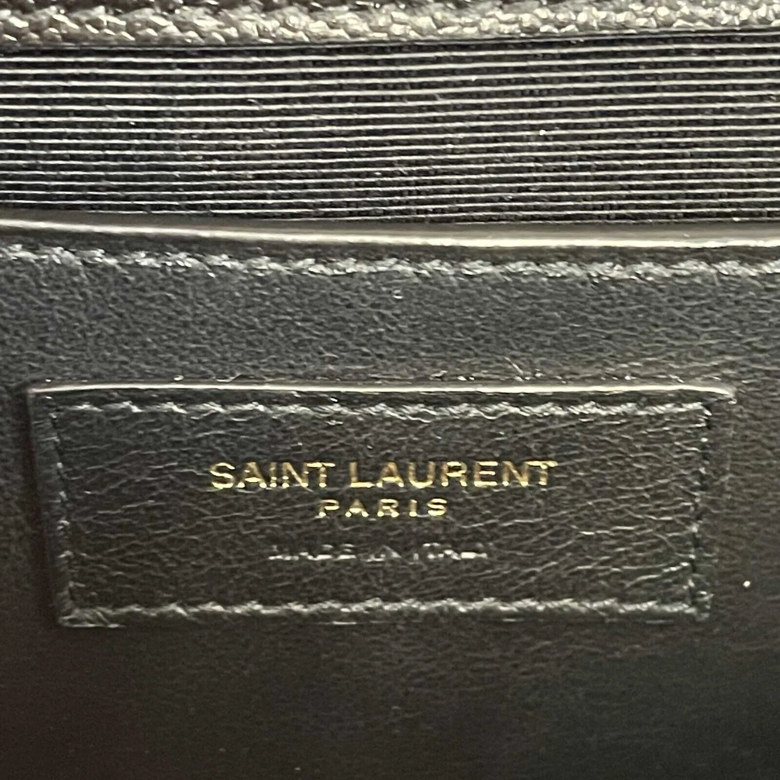 Saint Laurent Black Medium Triquilt Envelope Chain Grain de Poudre Shoulder Bag