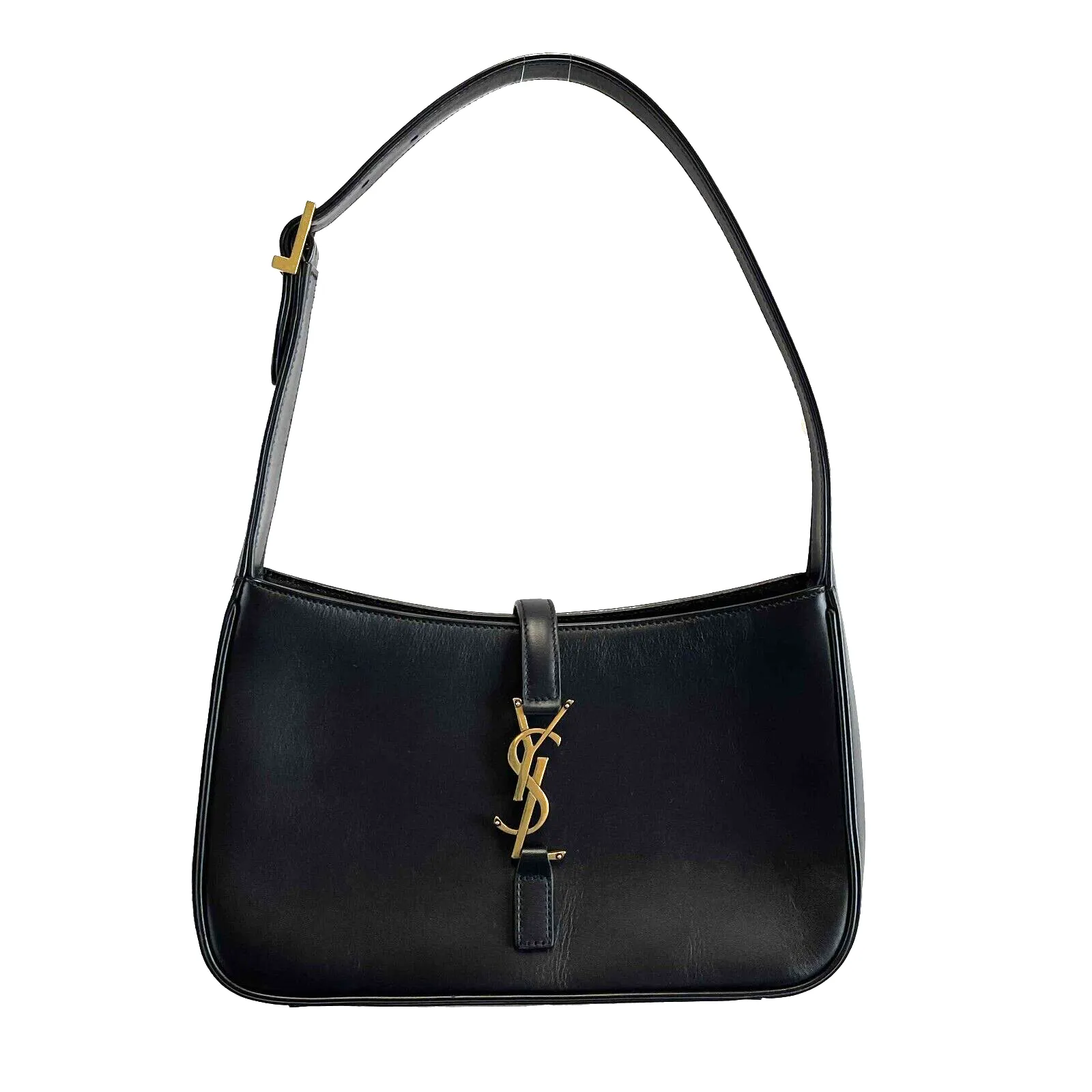 Saint Laurent Le 5 a 7 Hobo Leather Small in Smooth Leather Black Handbag