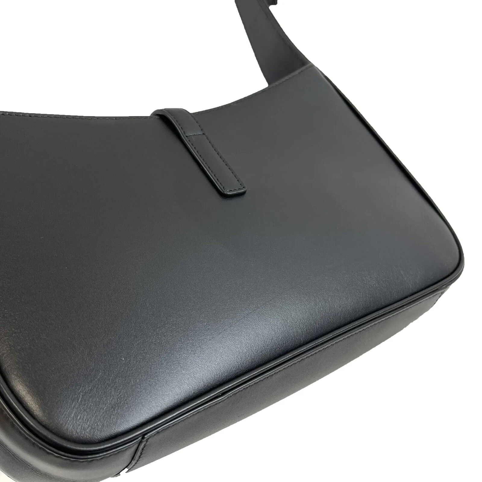 Saint Laurent Le 5 a 7 Hobo Leather Small in Smooth Leather Black Handbag