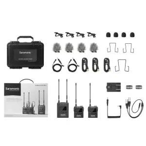 Saramonic UWMIC9SKIT2MINI Wireless UHF Lav Mic System / Dual CamMount Micro Receiver and Transmitters