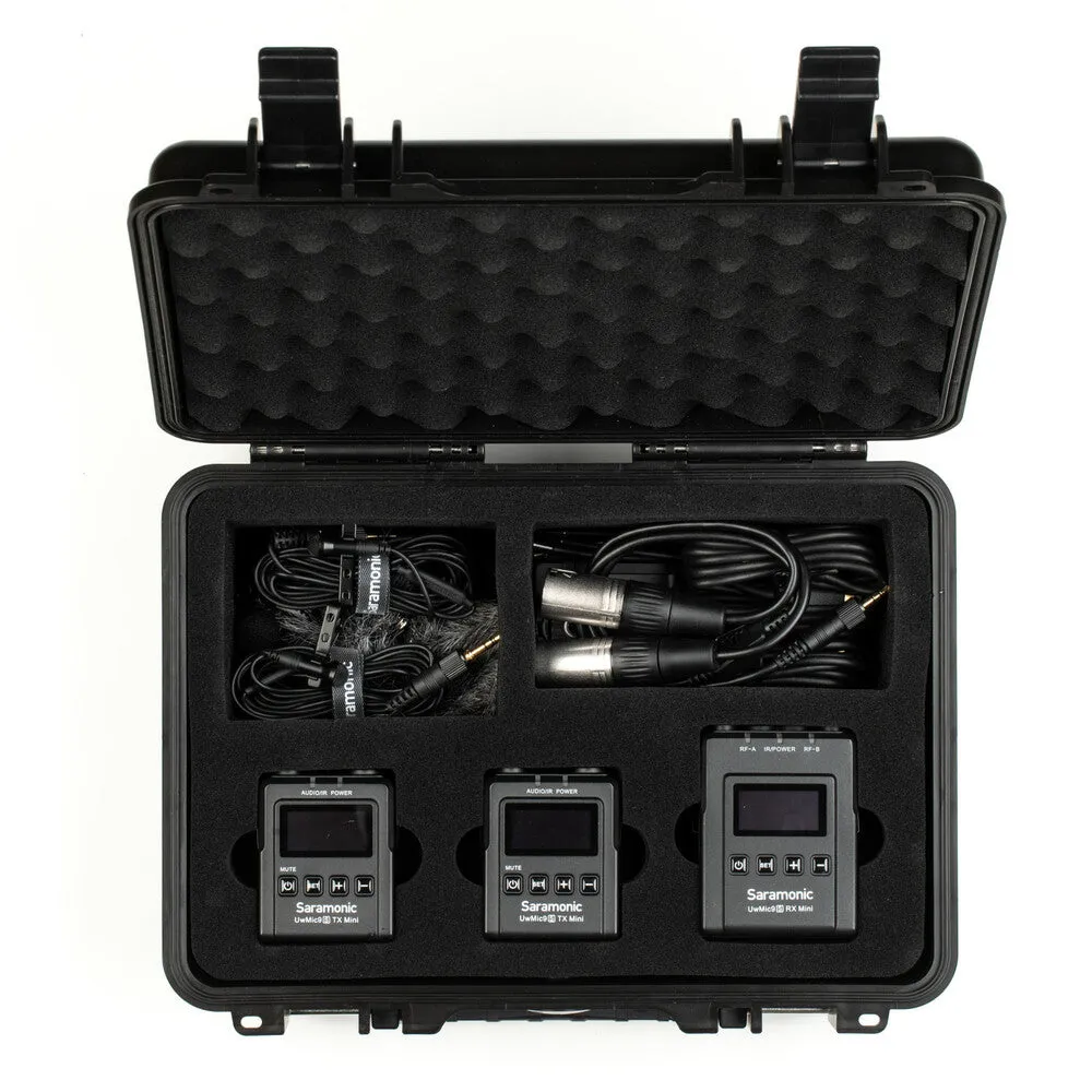 Saramonic UWMIC9SKIT2MINI Wireless UHF Lav Mic System / Dual CamMount Micro Receiver and Transmitters