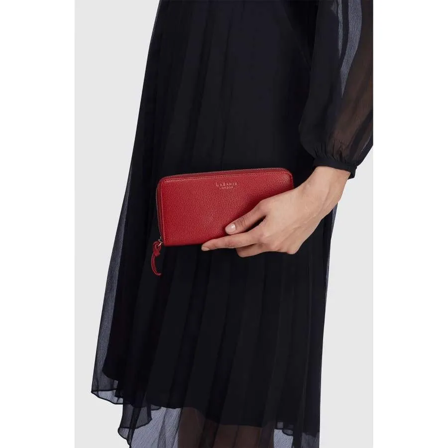 Serene Vegan Leather Zip Around Wallet | Black