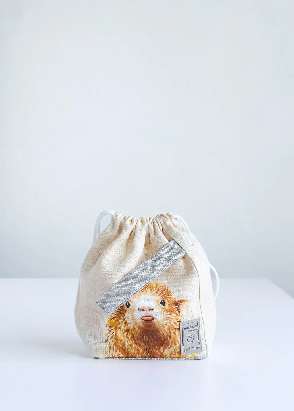 Sheep print Small Project Bag. Special KnitterBag design.