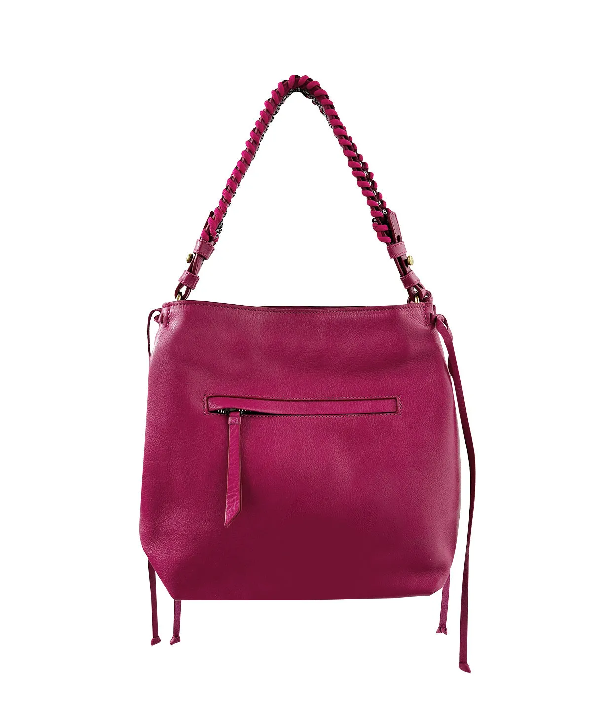 Shoulder Bag Bacalar Mini Fuchsia Leather