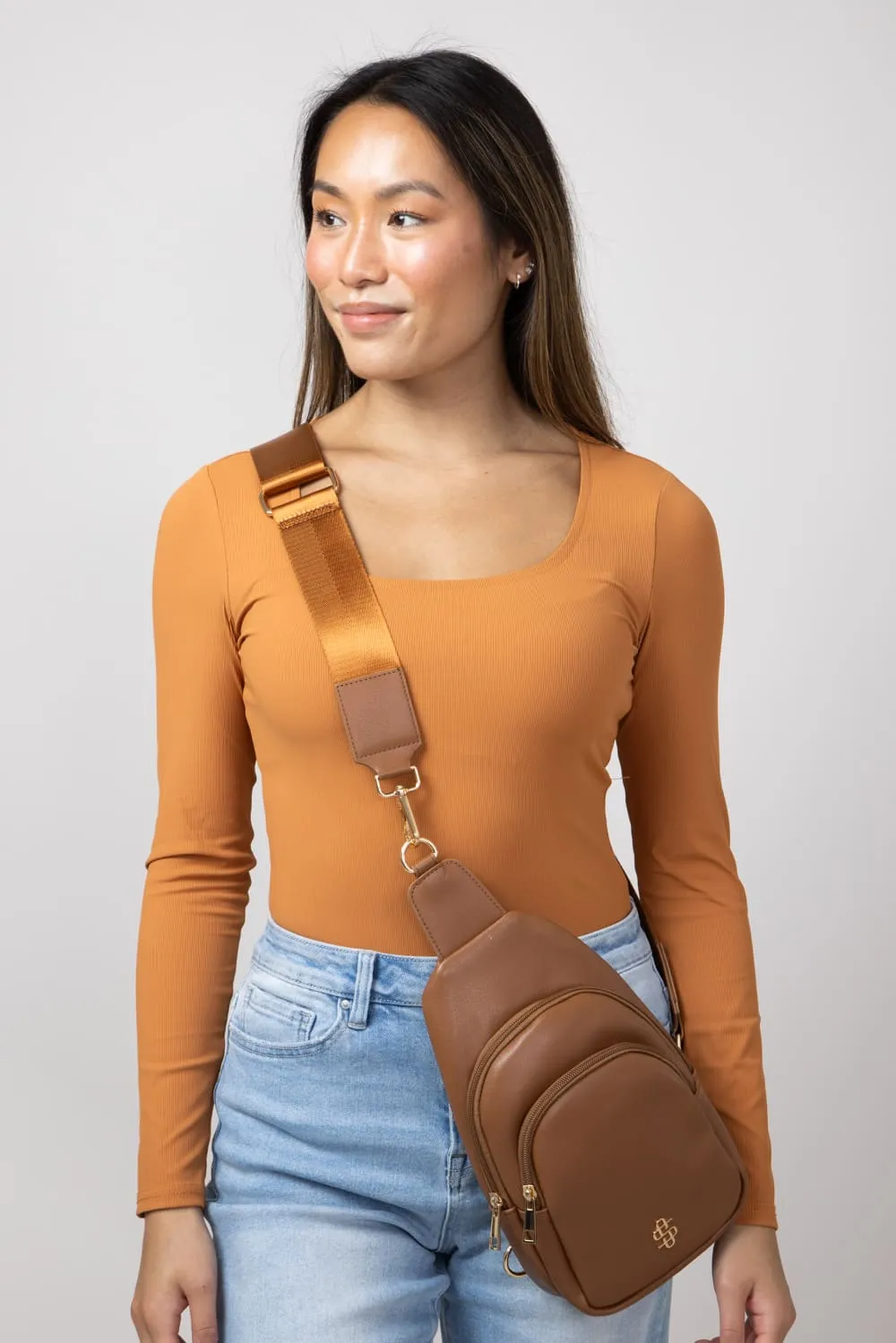 Simply Southern Sling Bag in Cocoa Brown | 0224-BAG-LTHR-SLING-COCOA