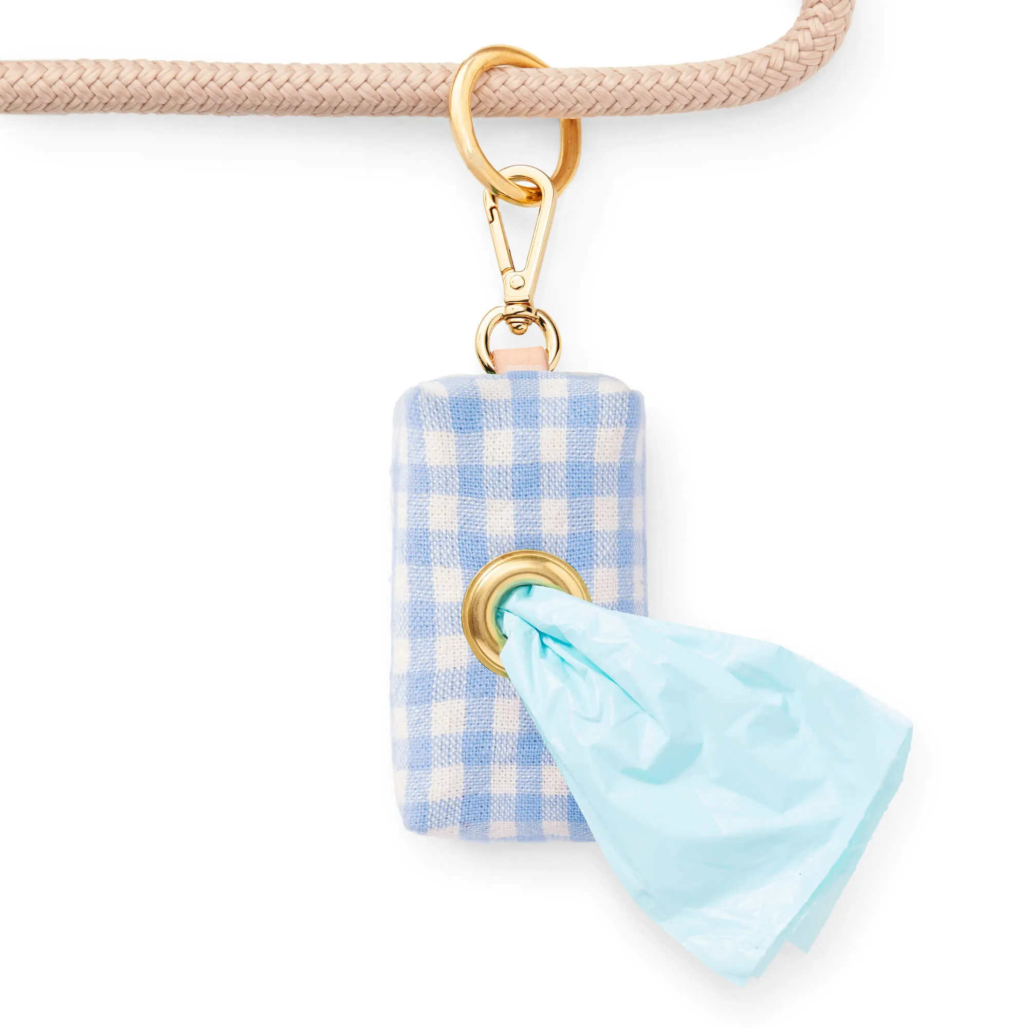 Sky Blue Gingham Waste Bag Dispenser