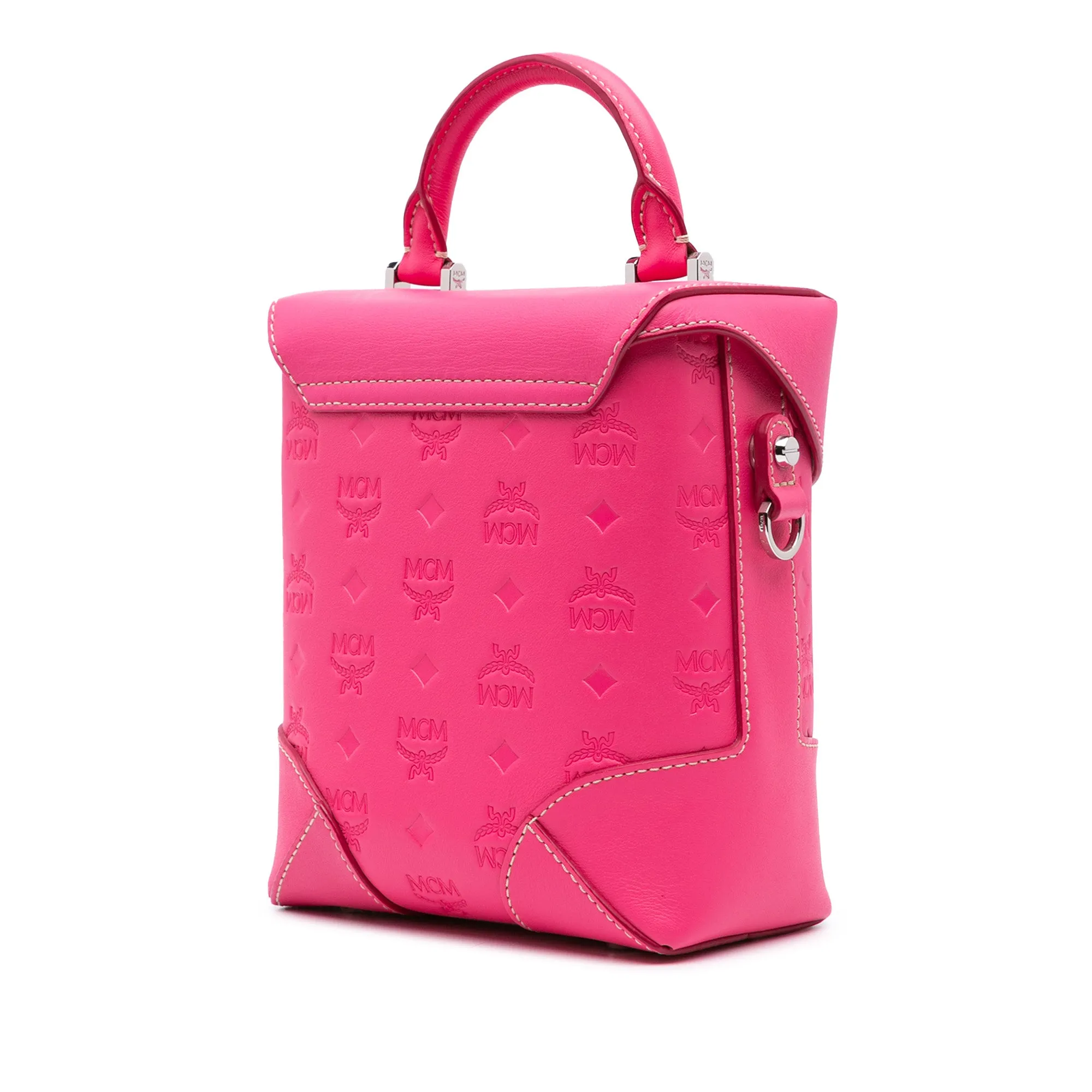 Small Embossed Calfskin Ottomar Soft Berlin Satchel