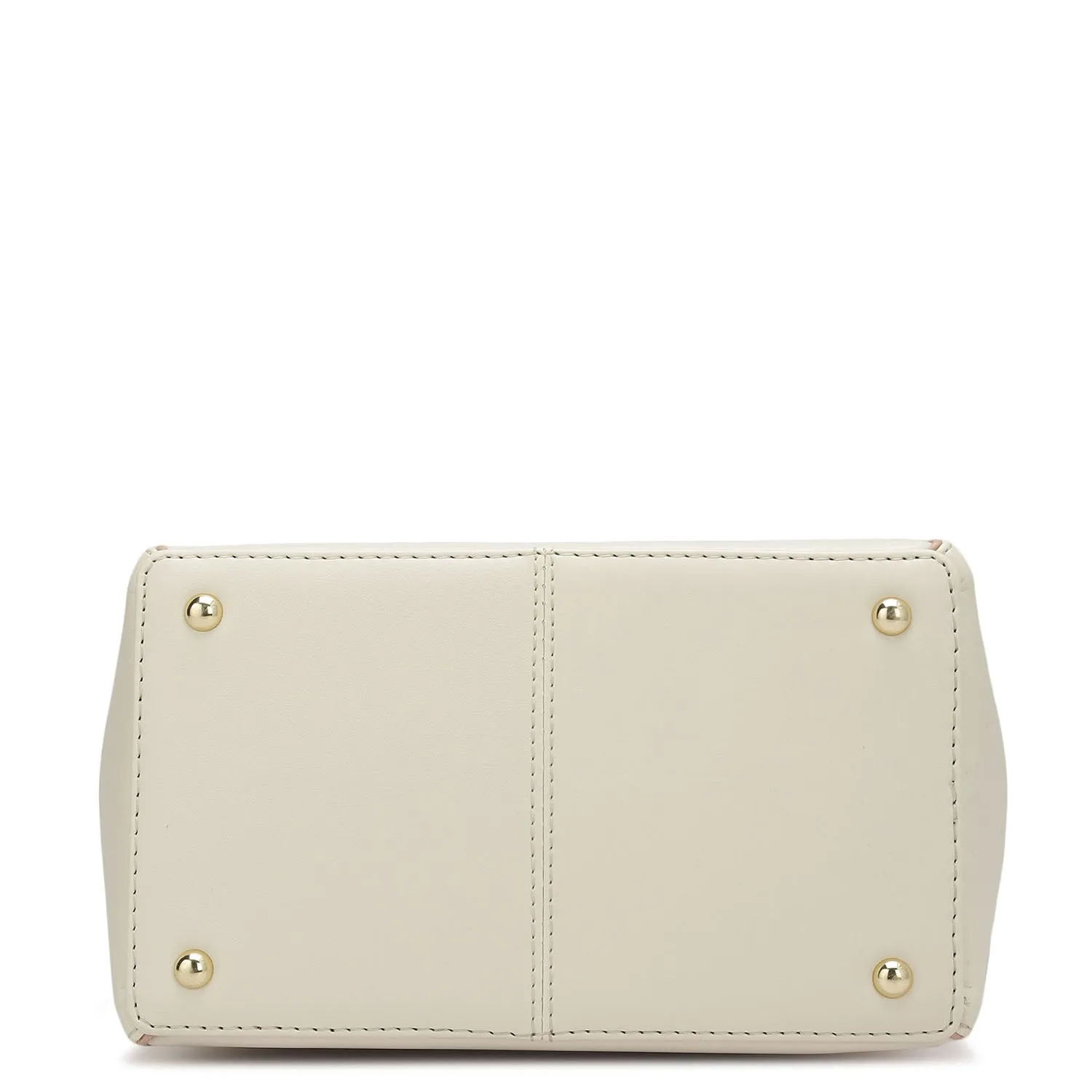 Small Plain Leather Satchel - Off White