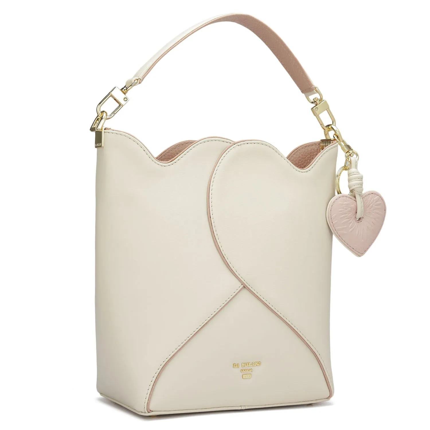 Small Plain Leather Satchel - Off White