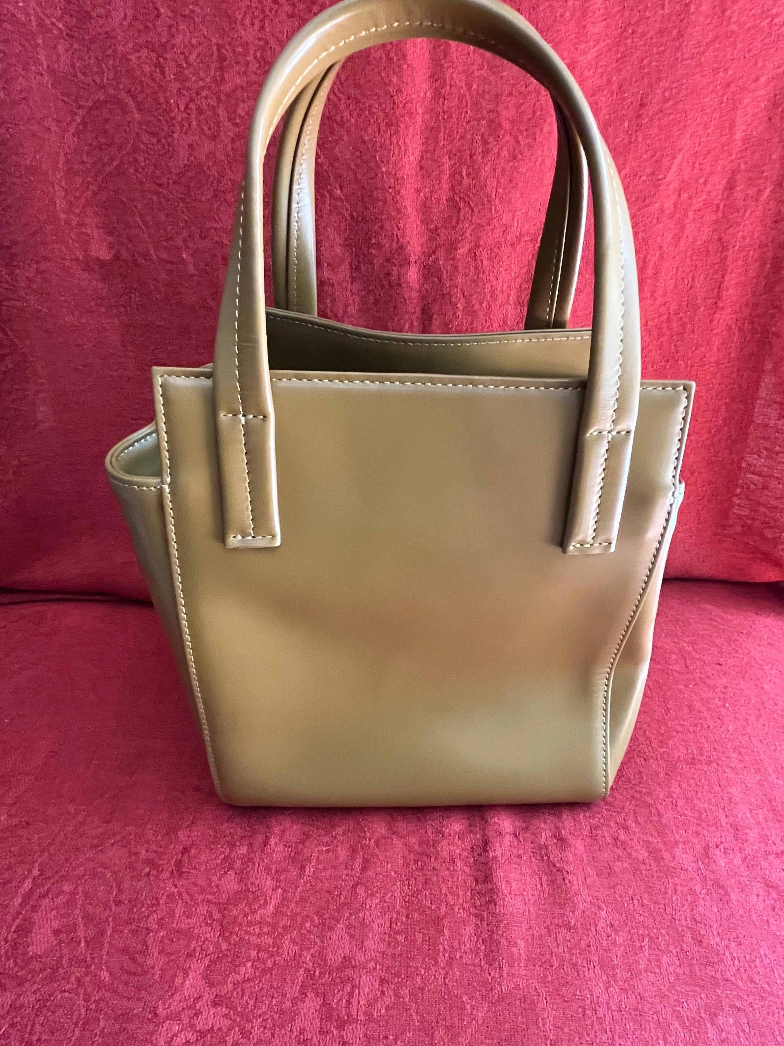 Small Short Handled Leather Bag by Vasic
