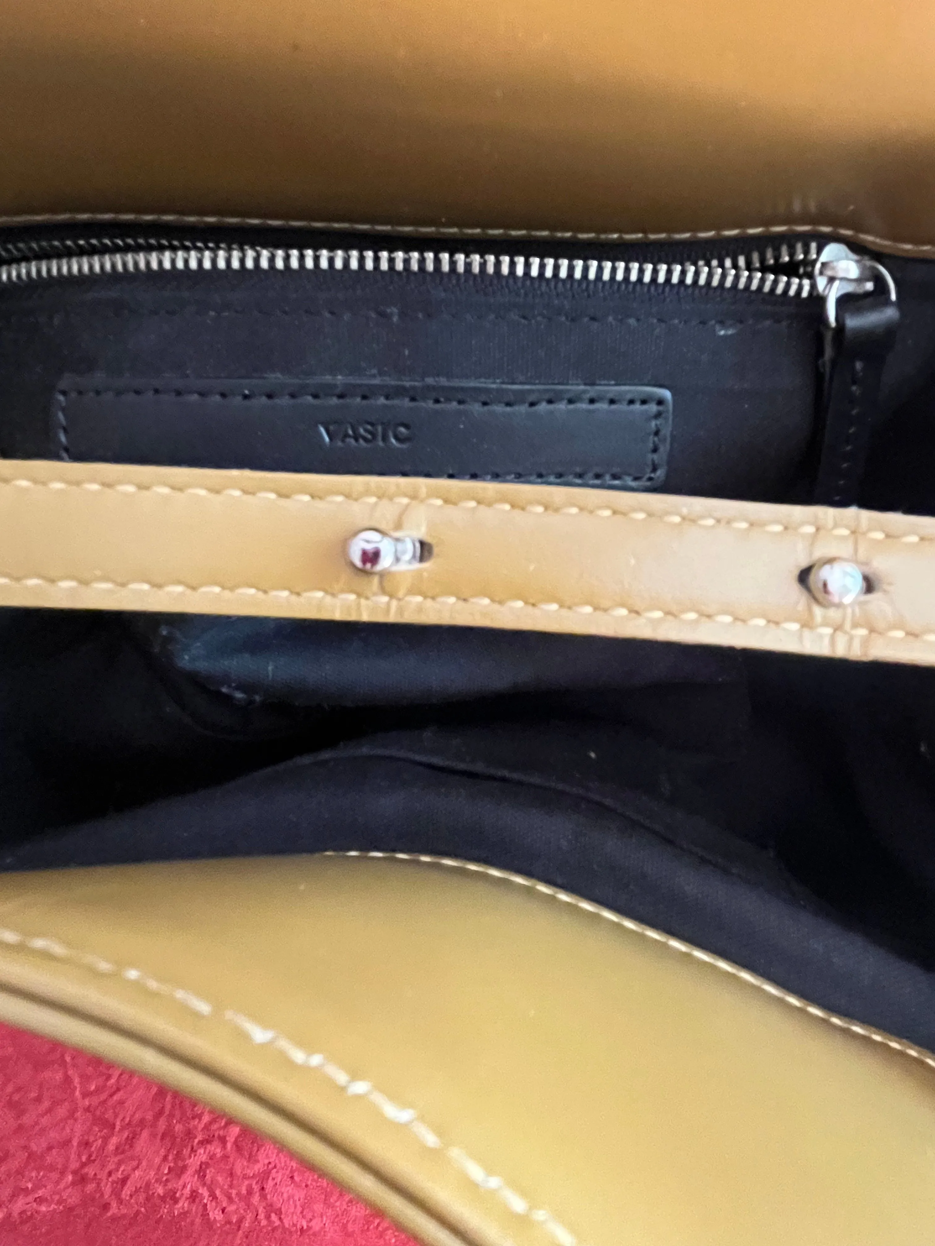 Small Short Handled Leather Bag by Vasic