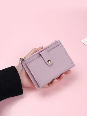 Snap Button Small Wallet - Purple