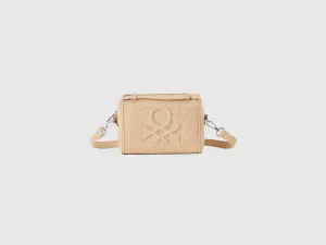 Solid Cotton Blend Zipper Sling Bag