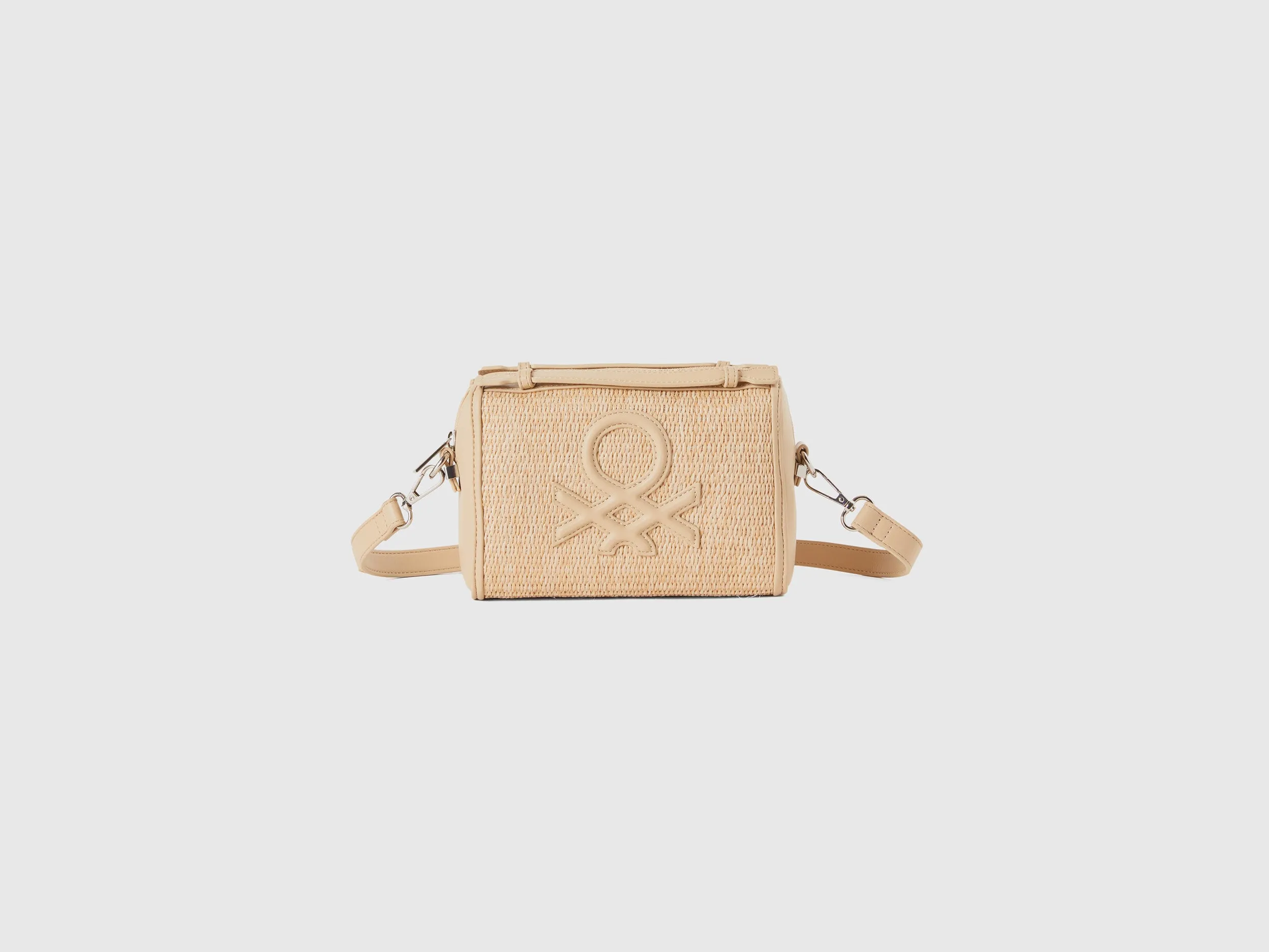 Solid Cotton Blend Zipper Sling Bag