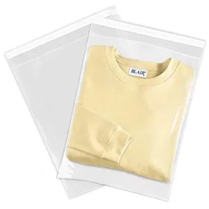 Spartan Industrial - 10" X 13" (100/200/1000 Pack) Crystal Clear Resealable Polypropylene Poly Bags for Packaging, Clothing & T Shirts - Self Seal & Reinforced