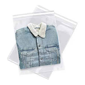 Spartan Industrial - 18” X 24” (100/200/250 Pack) Self Seal Clear Poly Bags with Suffocation Warning for Packaging, Clothes & FBA - Permanent Adhesive