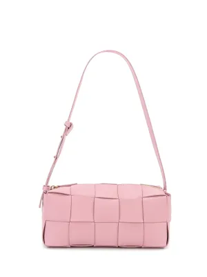 Square Cassette Woven Bag Leather Crossbody Pillow Bag