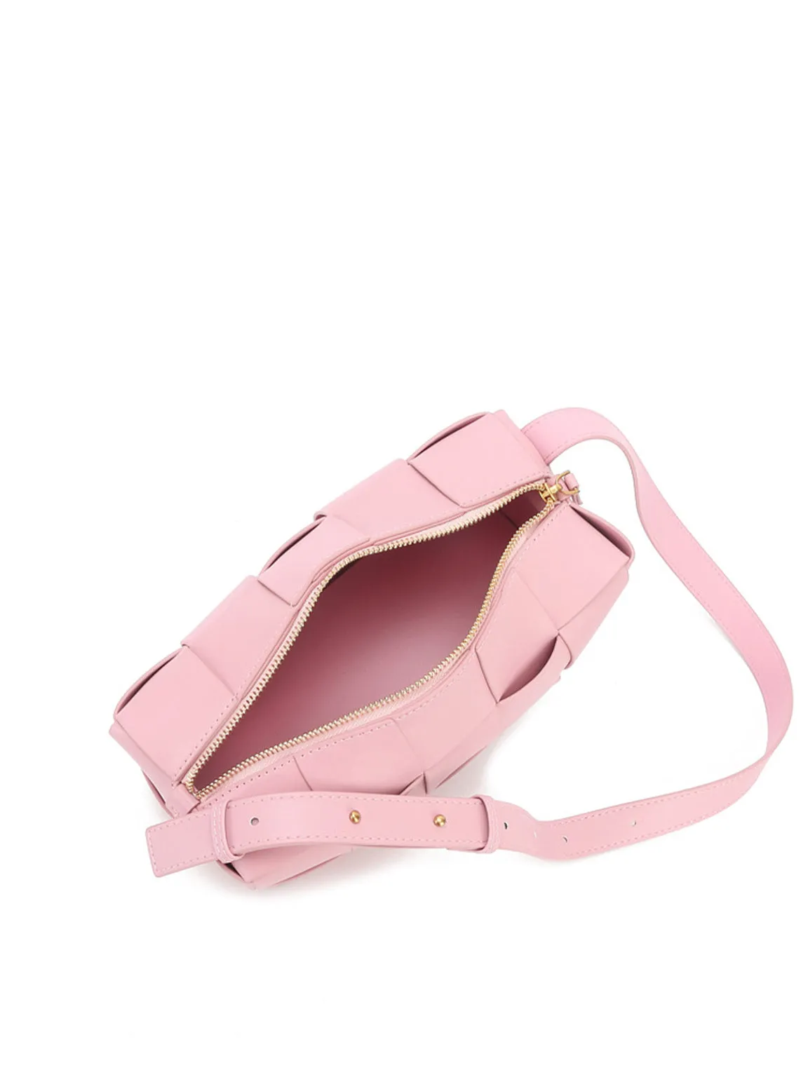 Square Cassette Woven Bag Leather Crossbody Pillow Bag