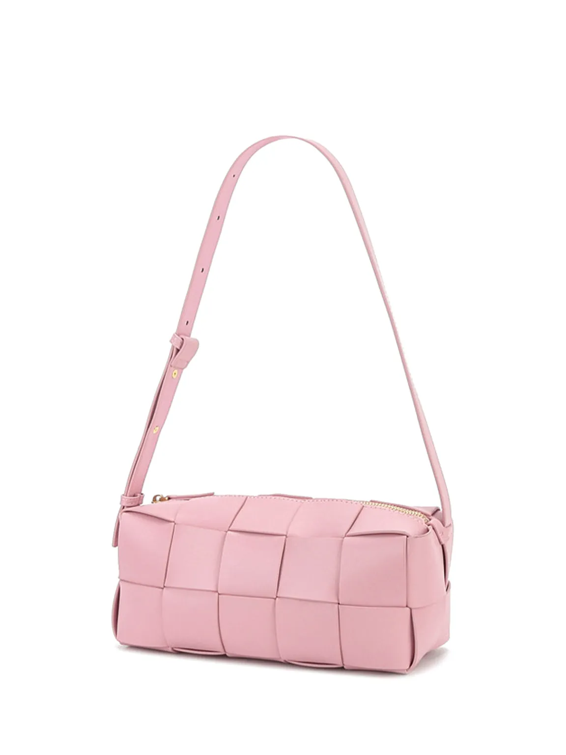 Square Cassette Woven Bag Leather Crossbody Pillow Bag