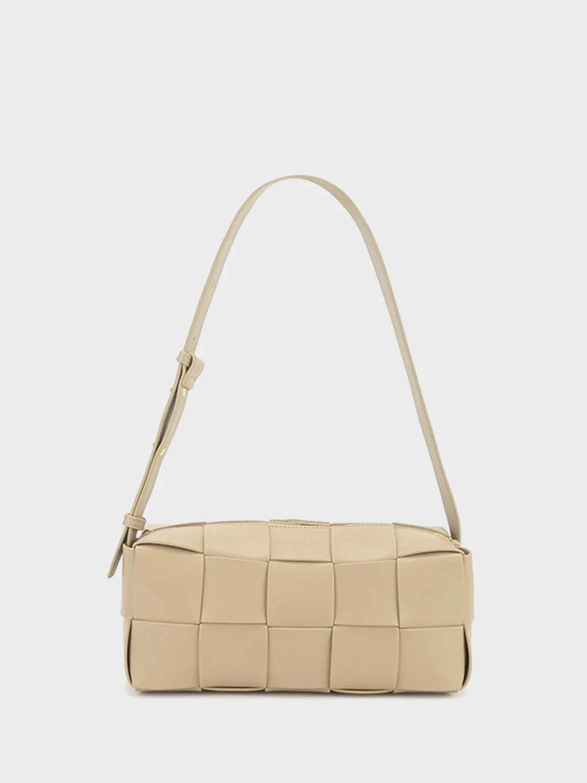 Square Cassette Woven Bag Leather Crossbody Pillow Bag