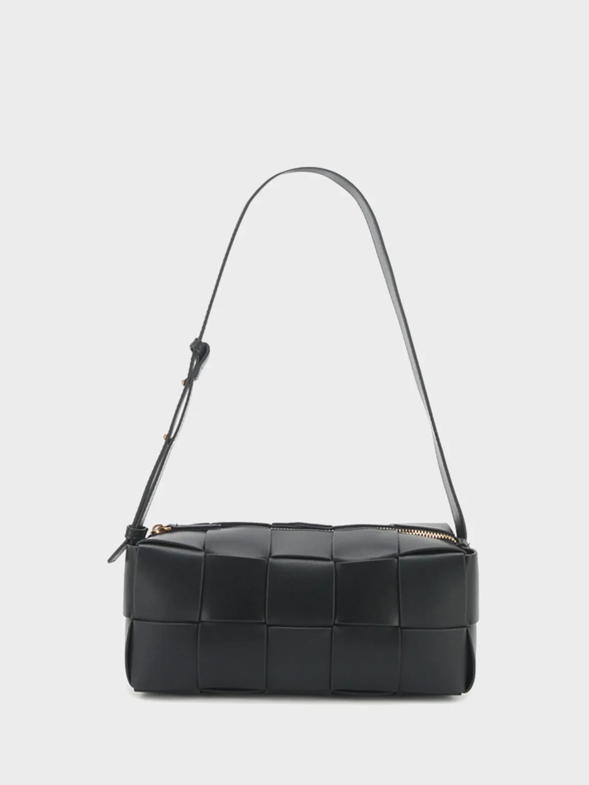 Square Cassette Woven Bag Leather Crossbody Pillow Bag