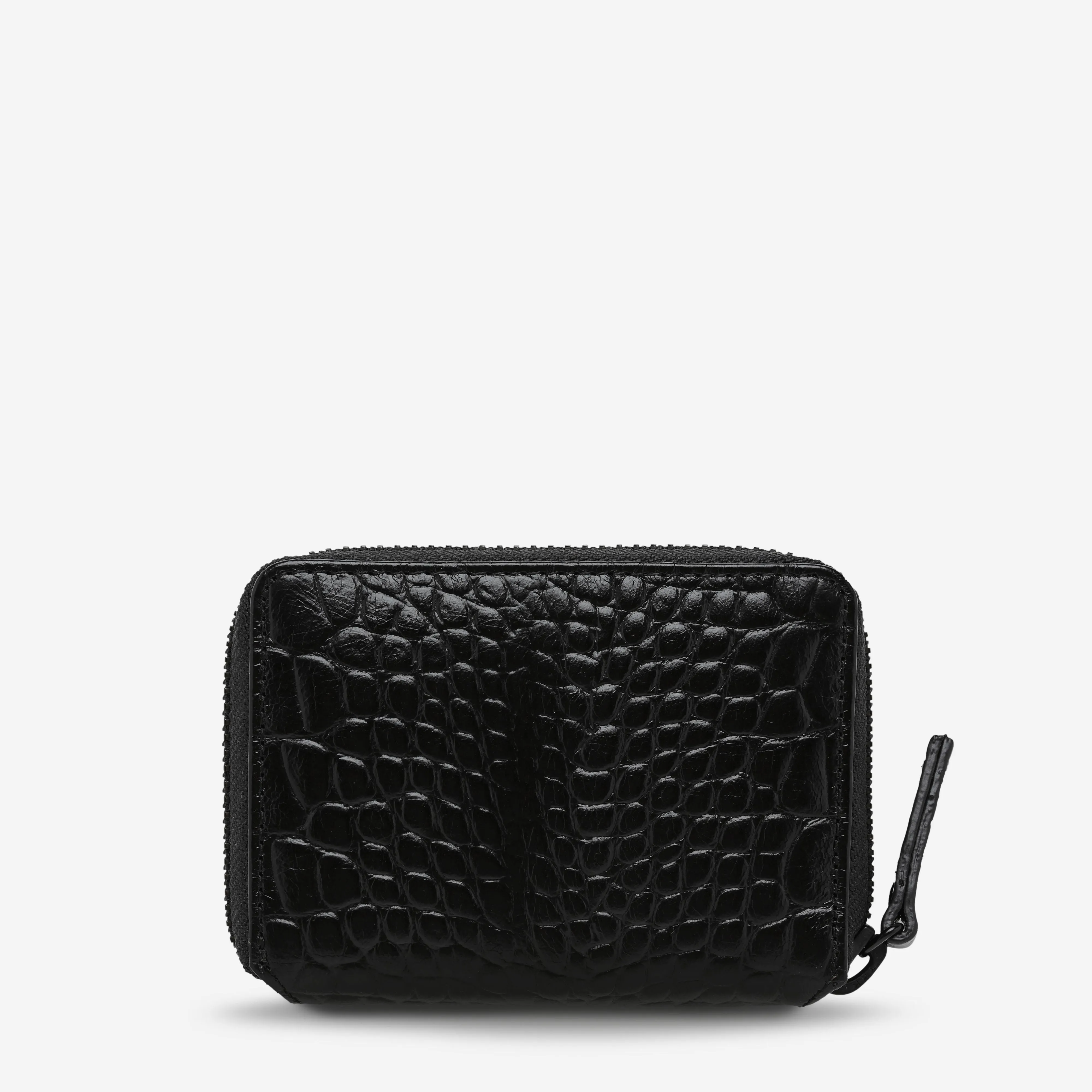 Status Anxiety Wayward Wallet - Black Croc Emboss