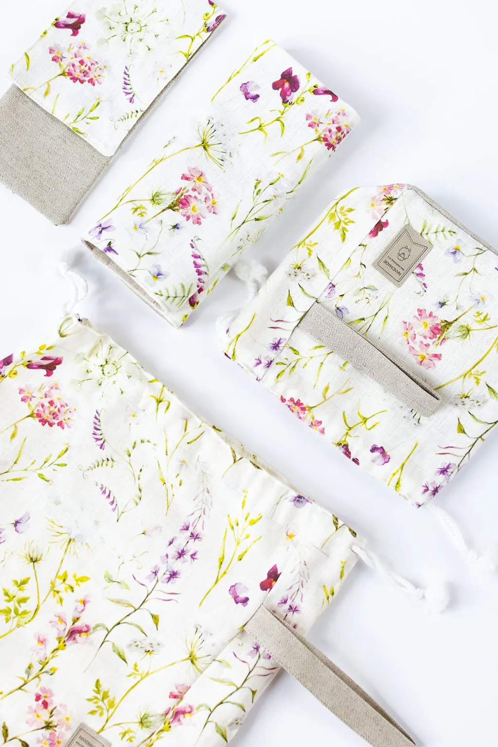 Summer flowers pattern Project Bag. Small.