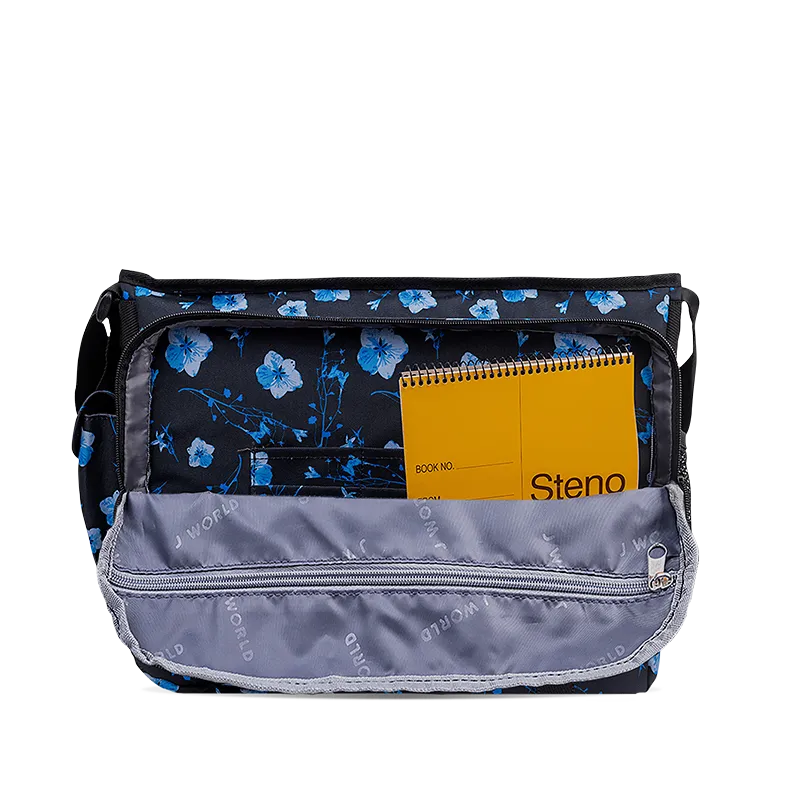Thomas Laptop Messenger Bag in Night Bloom