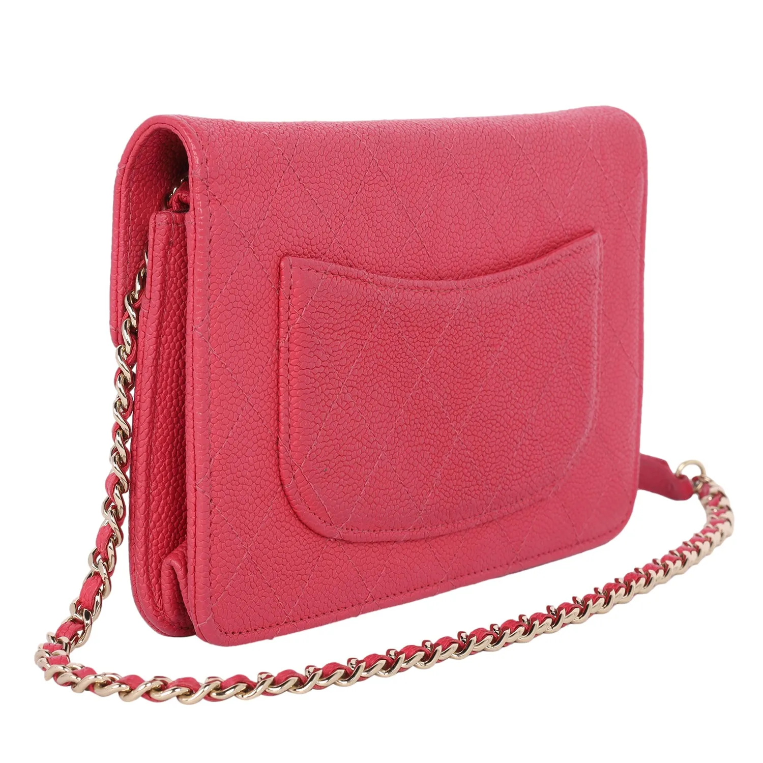 Thread Around Chain Flap Bag Quilted Caviar