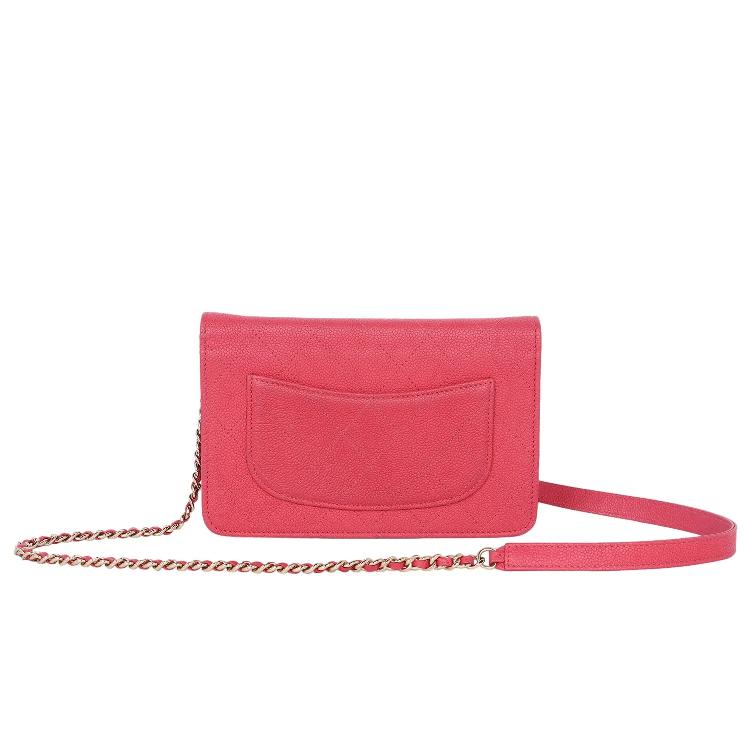 Thread Around Chain Flap Bag Quilted Caviar