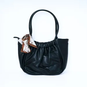 Top-Handle Red Satchel Black With Scarf | ALPHONSINA