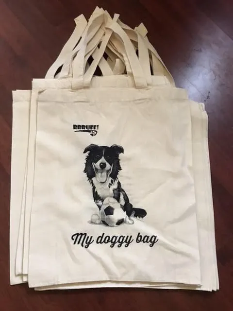 tote bag book bag shopping bag border collie bag birthday gift
