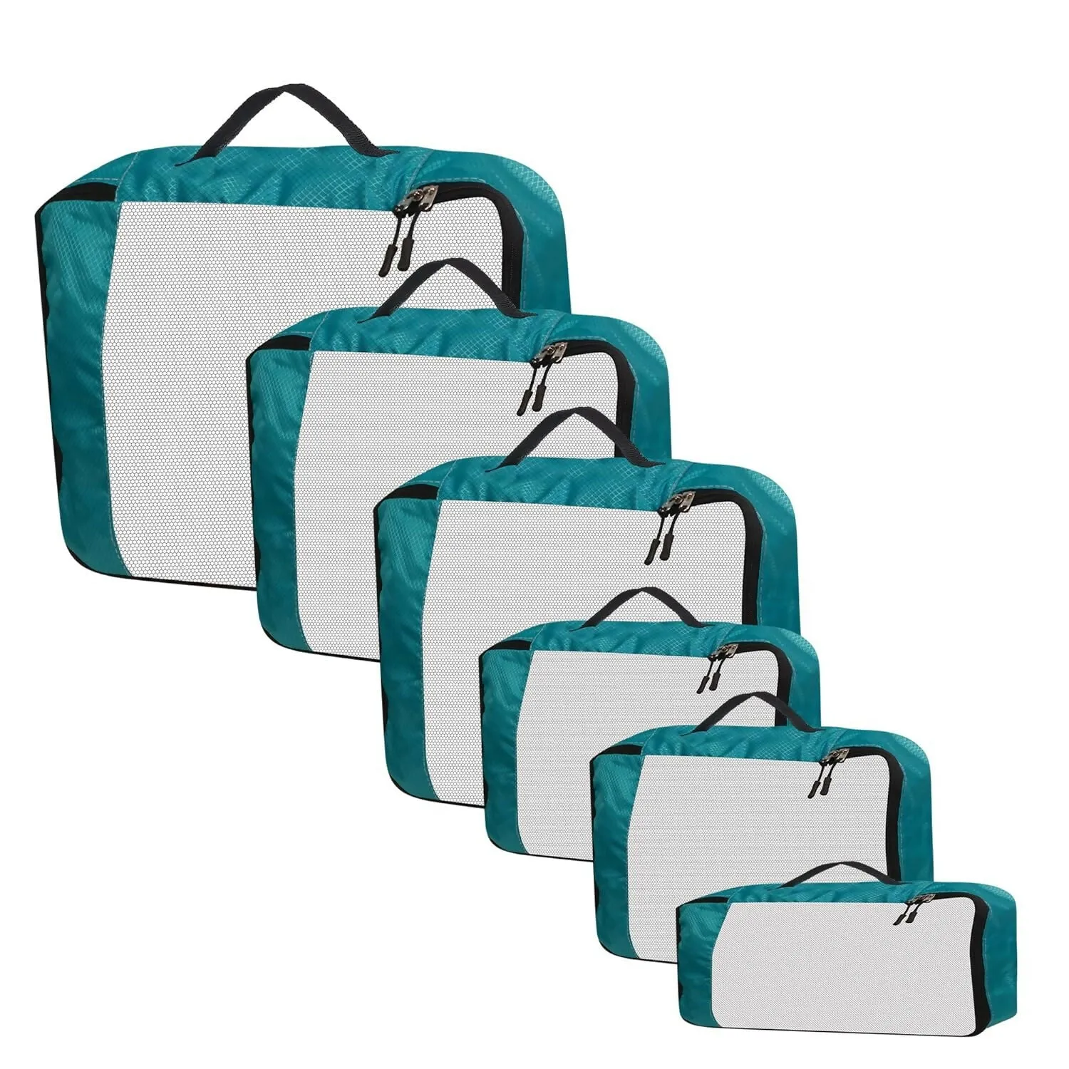 Travel Packing Cubes Organizer Bags (Pack of 4,Airport Blue)