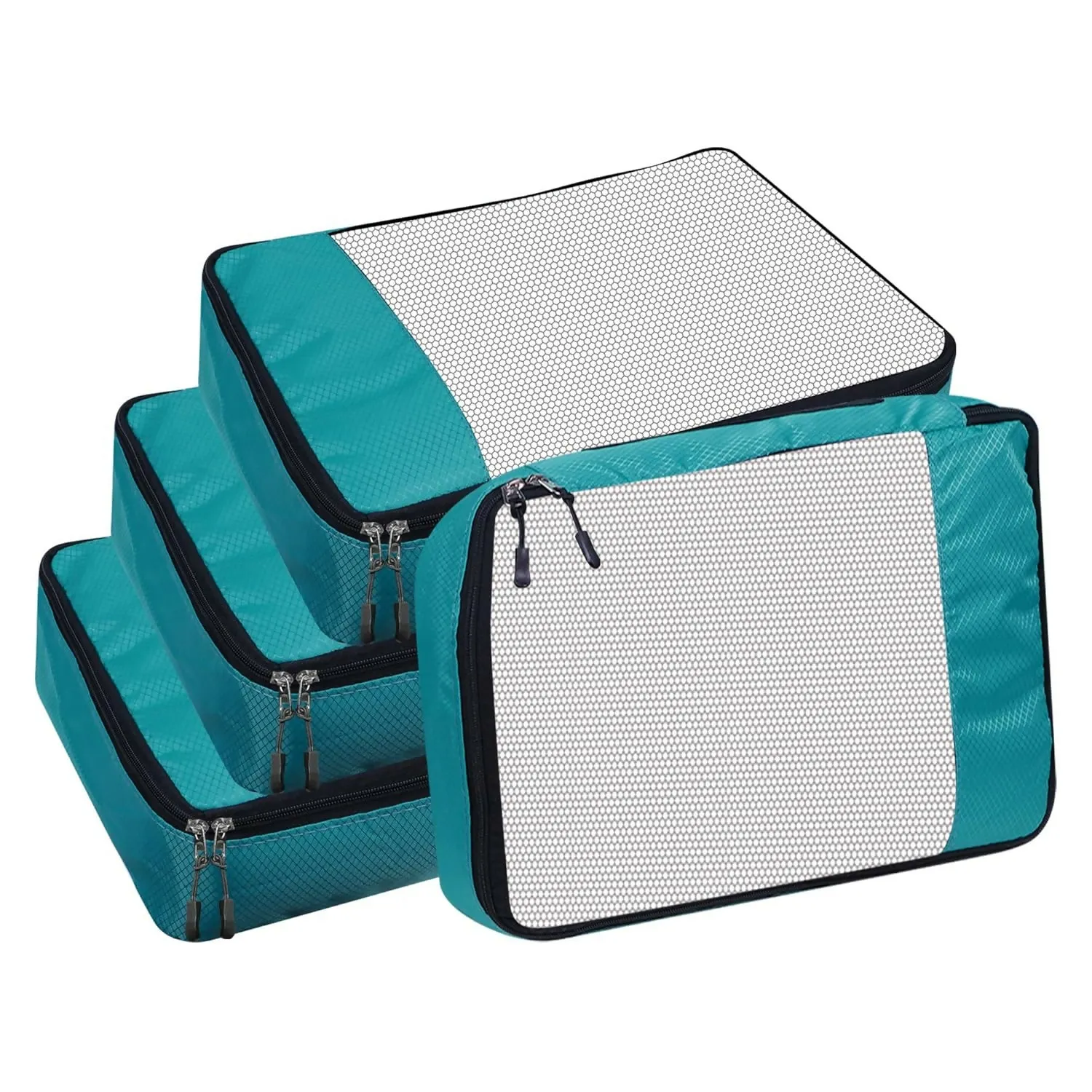 Travel Packing Cubes Organizer Bags (Pack of 4,Airport Blue)