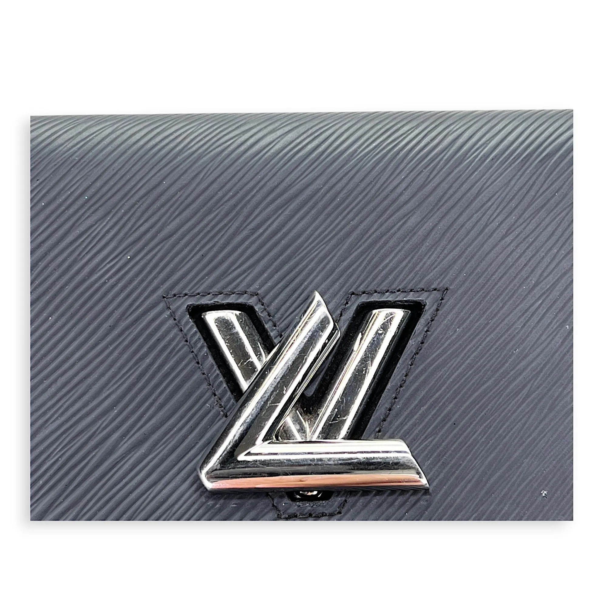 Twist Black Wallet on Chain in Epi Leather, Silver hardware
