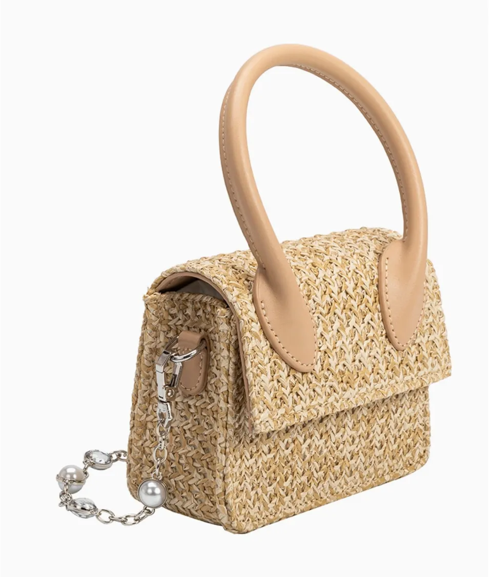 Tyla Natural Straw Crossbody Bag
